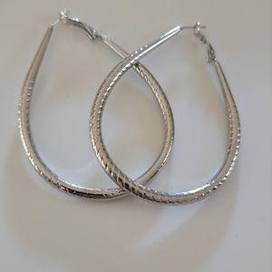 Silver Solid Hoop Earrings